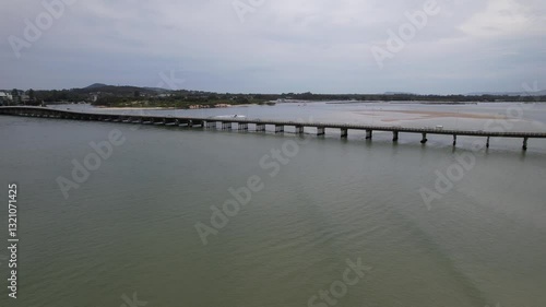 Wallpaper Mural Forster-Tuncurry Concrete Bridge Spanning The Coolongolook River In NSW, Australia. - aerial shot Torontodigital.ca