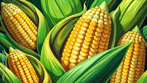 Fresh Baby Corn: A vibrant, close-up photograph captures the delicate beauty of baby corn. The tender kernels, encased in their green husks, beckon with a promise of sweetness and summer's bounty