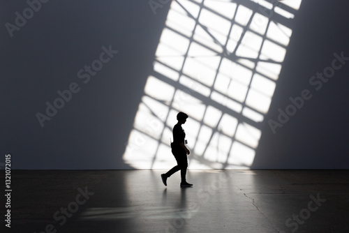 Wallpaper Mural Silhouette of person and shadows at Carriage Works, Sydney Torontodigital.ca