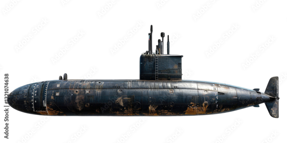 Fototapeta premium Vintage Submarine Isolated