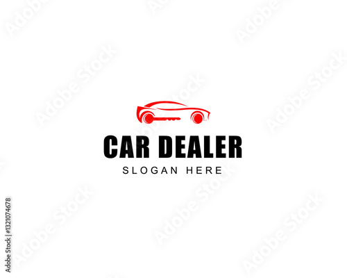Car Dealer Logo For Your Business Car With Key Line Art Style