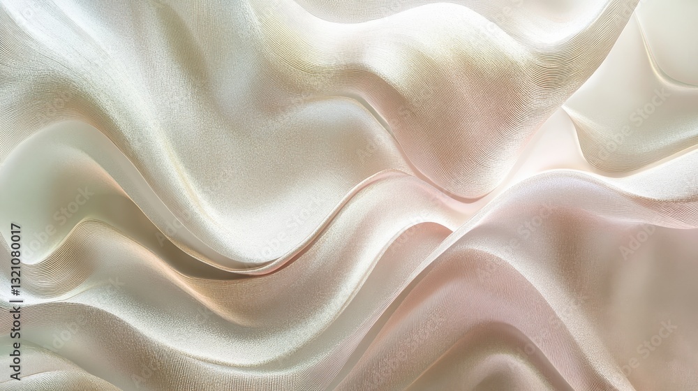 Abstract Pearl Fabric Waves Background, Soft Elegant Texture and Light Play Abstract Pearl Fabric Waves Background, Soft Elegant Texture and Light Play