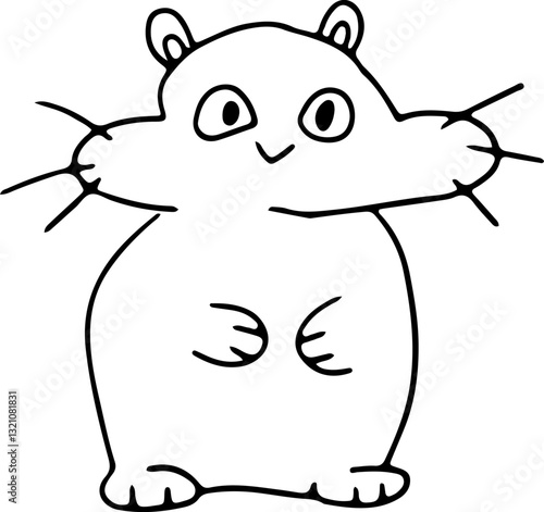 funny smiling hamster with big cheeks looking at camera