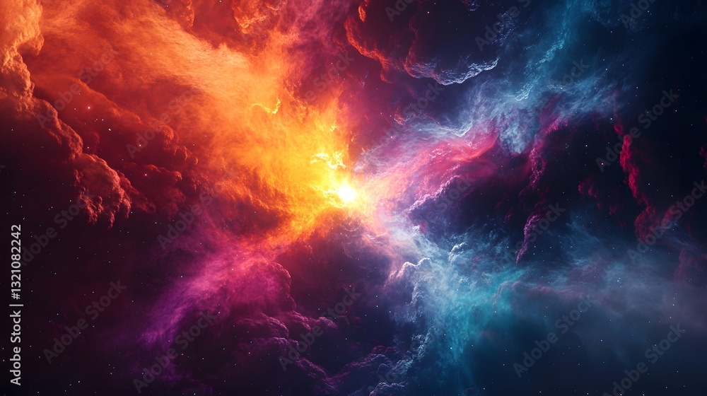 Colorful nebula and stardust spread across the vast cosmic space Colorful nebula and stardust spread across the vast cosmic space