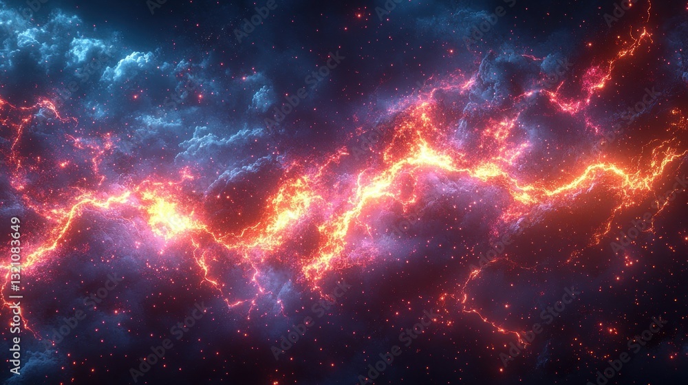 Cosmic energy flow through nebula Cosmic energy flow through nebula