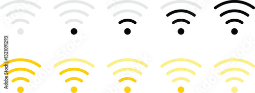 Wi fi, Wireless connection, network icons set. WiFi zone sign. Wireless technology icon. Vector illustration