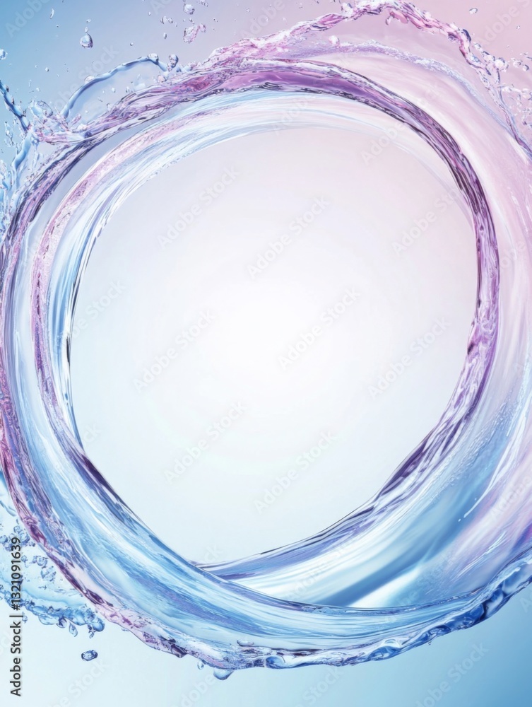 Fototapeta premium 水のリングが描く幻想的な背景