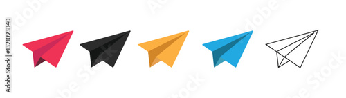 Paper airplane icon. colorful paper plane, Message sending concept for ui.