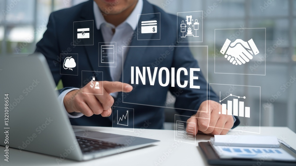 Fototapeta premium Digital Invoice Management: Streamlining Business Processes