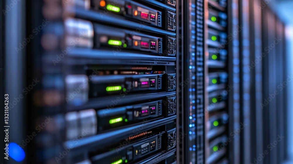 Modern Server Racks with Cutting-Edge Solid State Drives for Data Centers Modern Server Racks with Cutting-Edge Solid State Drives for Data Centers