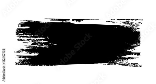 Black texture messy brush stroke. Hand drawn background for text. Isolated on transparent background.
