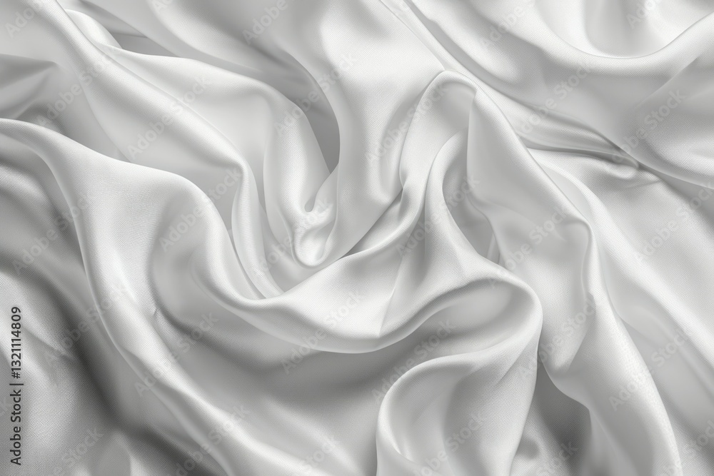 Obraz premium Photo of Glossy white satin fabric folds. Background texture for backdrops or mapping