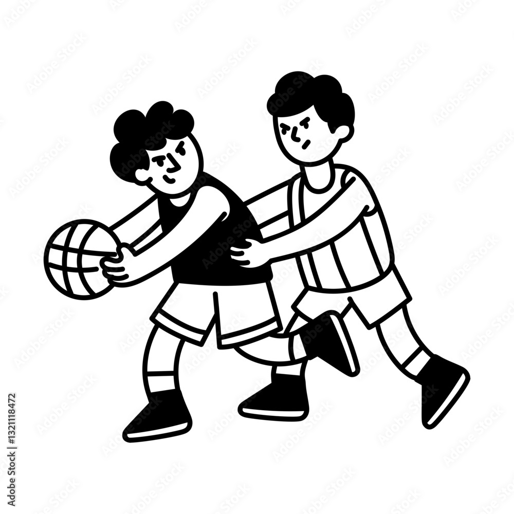 Stealing ball from opponent team player, doodle illustration
Stealing ball from opponent team player, doodle illustration
