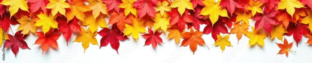 Colorful fallen leaves piled high on white ground, foliage, nature Colorful fallen leaves piled high on white ground, foliage, nature