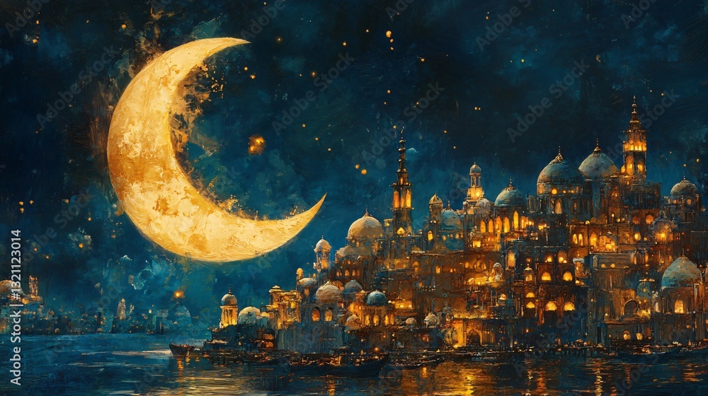 custom made wallpaper toronto digitalStunning Moon and Artistic Representations of Ramadan Nights for Cultural Marketing Collateral