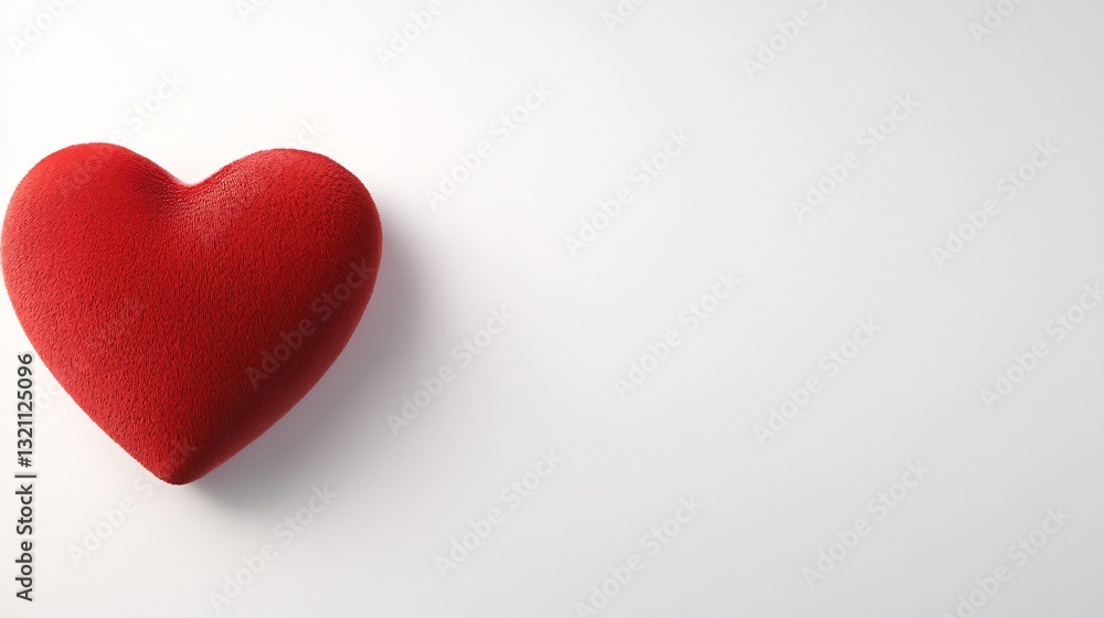 Red heart on white background. Simple, romantic image Red heart on white background. Simple, romantic image