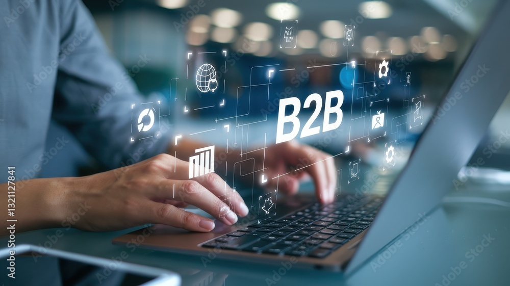 Fototapeta premium B2B Business Strategy: Digital Marketing and Online Sales Growth