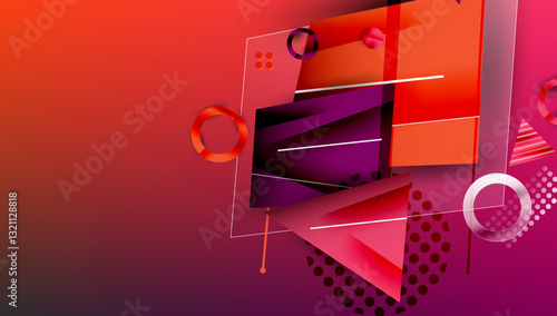 Abstract background geometric design with colorful gradients