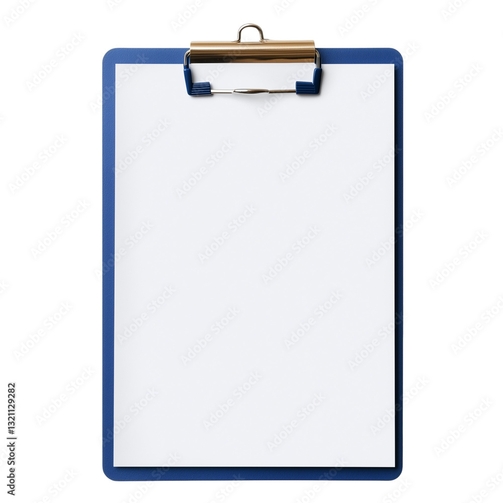 blue clipboard with white paper isolated on transparent background blue clipboard with white paper isolated on transparent background