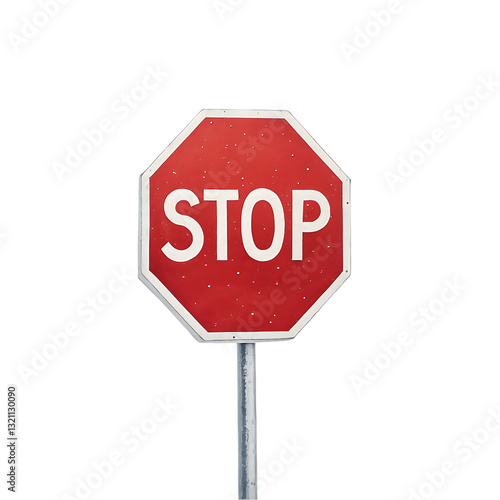 Red clolour stop warning sign board illustration isolated on white background . traffic sign boards on white .