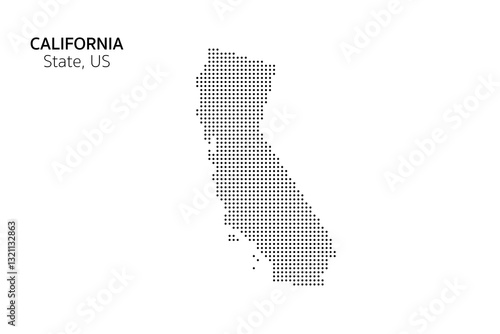 Map of California state, US