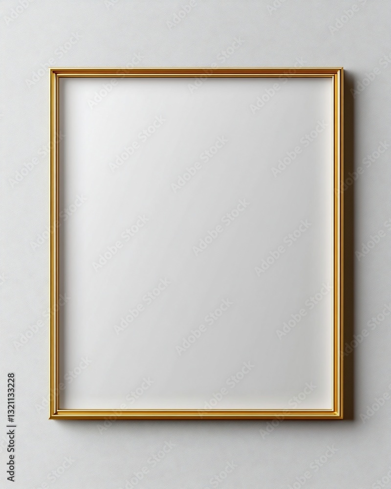 Fototapeta premium Simple gold frame on a white background