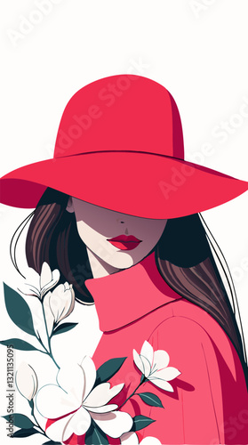 Fashion manifesto: how a pink sweater and a red hat create a trendy visual.