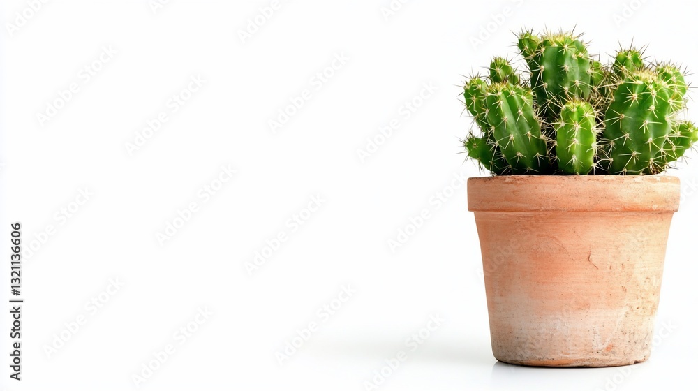 Small cactus in terracotta pot on white (1) Small cactus in terracotta pot on white (1)