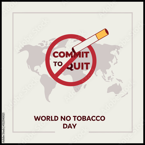 Quit Tobacco T-Shirt - Commit To Quit Smoking - World No Tobacco Day Design