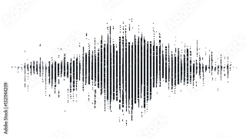 Abstract sound wave vector line art. pixel art. audio waves glitch effect. music equalizer or game board elements. Vector illustration. on a white background.