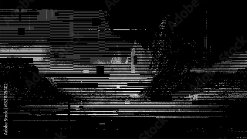 Abstract glitch effect background. digital art. pixel glitch texture. digital distortion and noise effect. Data visualization concept. banner or poster. Vector Illustration.