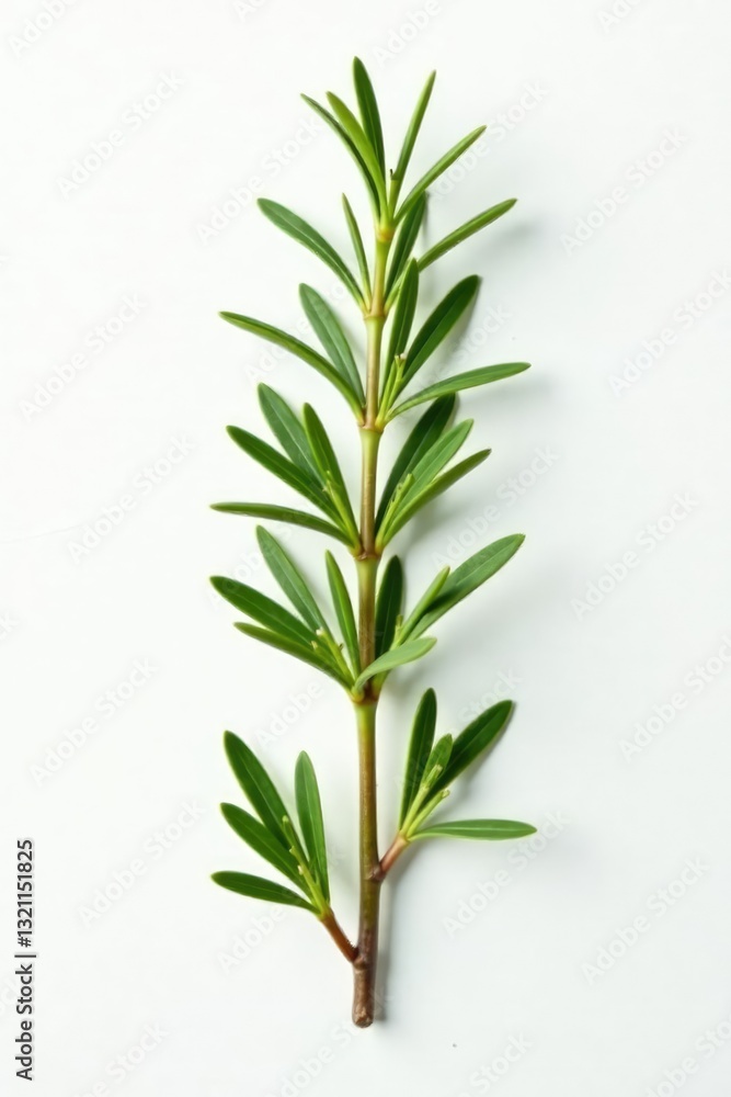 Fototapeta premium Small sprig of rosemary isolated on white background, plant, garden