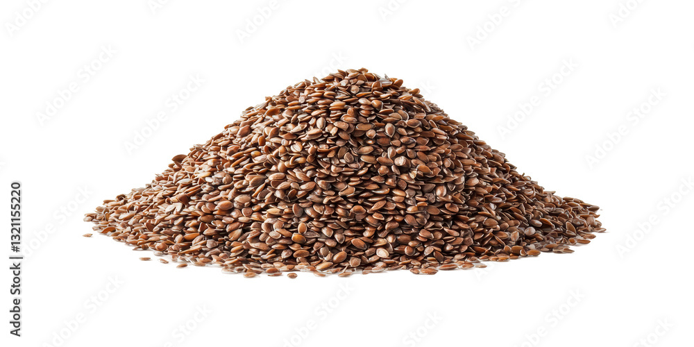 Pile of brown flax seeds isolated on transparent background Pile of brown flax seeds isolated on transparent background