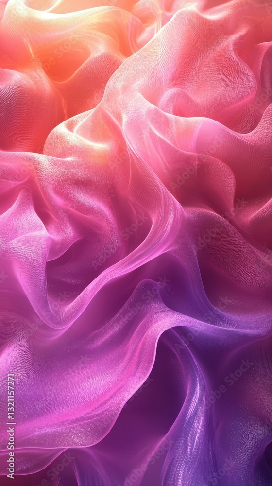 Fototapeta premium Colorful swirling fabric texture creates a mesmerizing abstract background in warm and cool tones