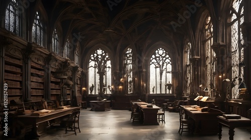 Obraz na płótnie A gothicstyle university where scholars.generative.ai w salonie
