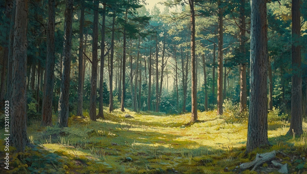 Obraz premium Sunlit Forest Path (5)