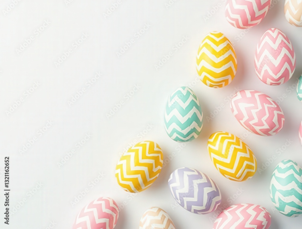 Obraz premium Colorful Easter eggs on white