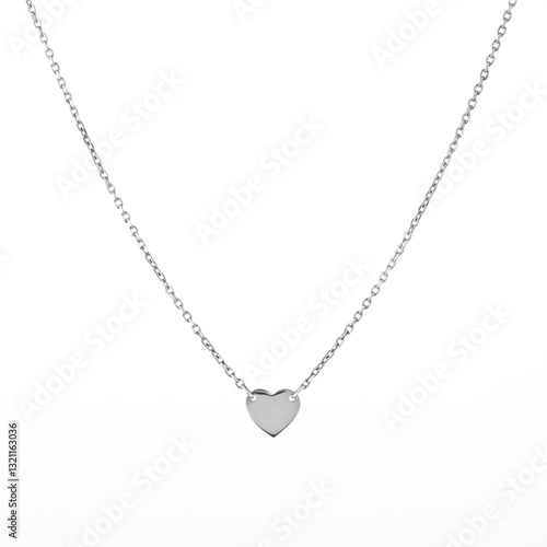 Wallpaper Mural Elegant Silver Heart Pendant Necklace on a Delicate Chain, Transparent Background Torontodigital.ca