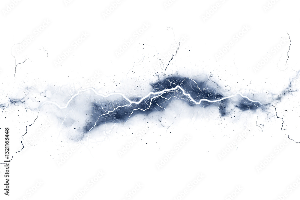 Obraz premium Dynamic lightning flash across isolated on transparent background