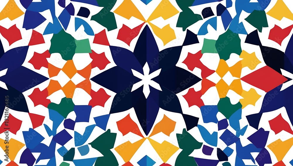 Fototapeta premium Vibrant Abstract Colorful Geometric Pattern Seamless Tile Design