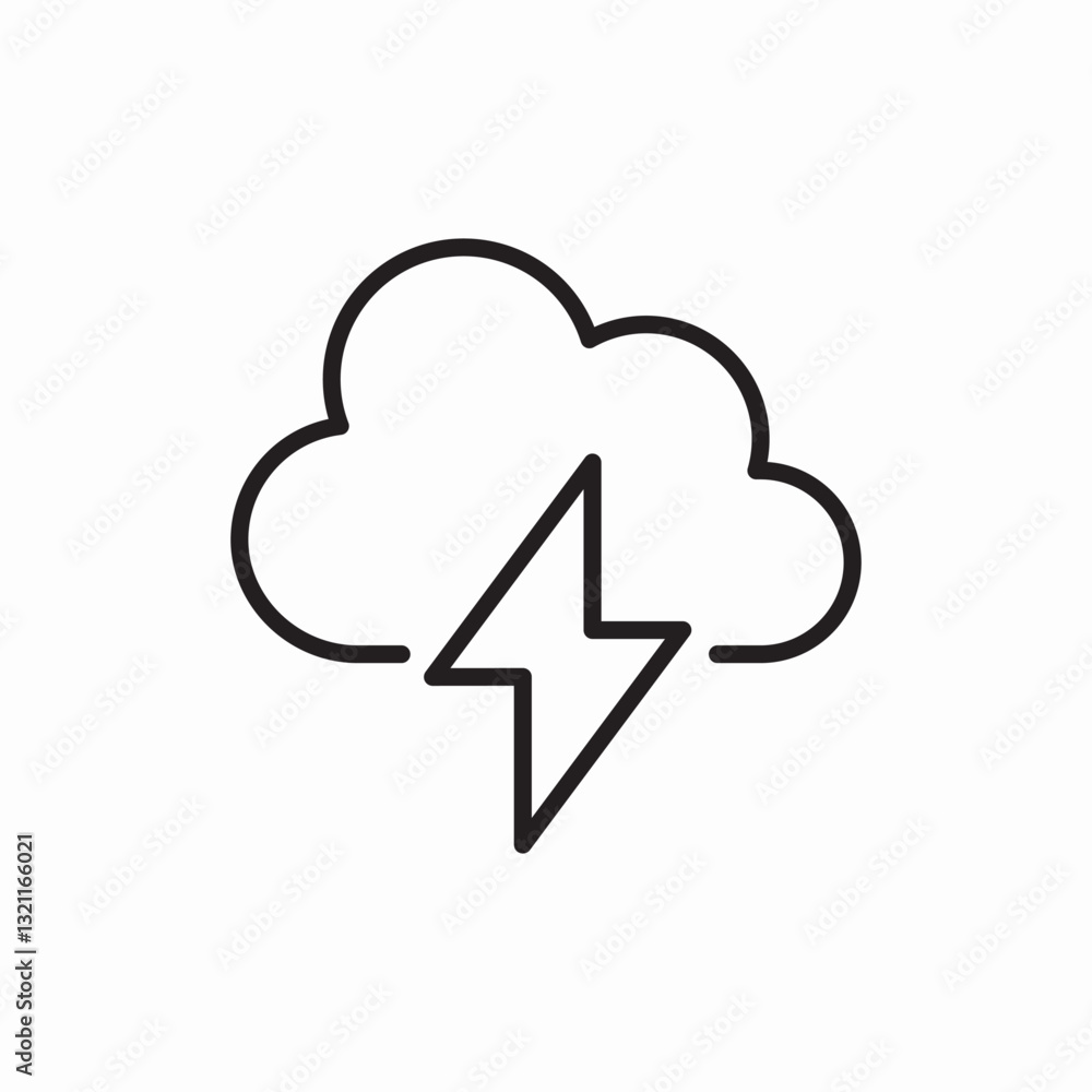 Storm lightning weather icon vector sign Storm lightning weather icon vector sign