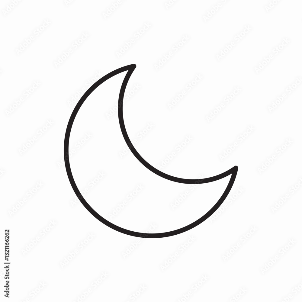 Moon night weather icon vector sign Moon night weather icon vector sign