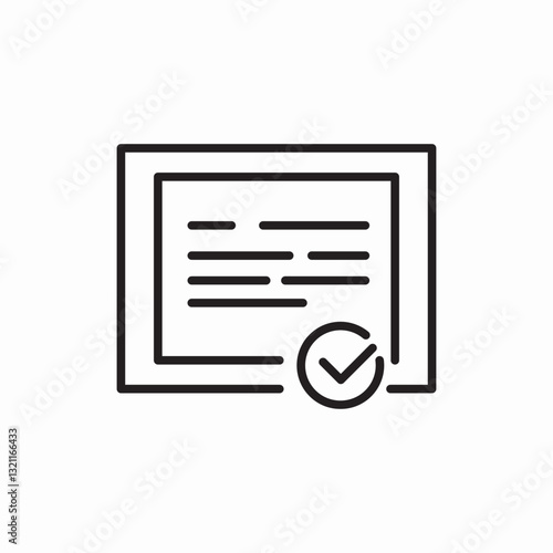 Certificate approval document icon vector sign