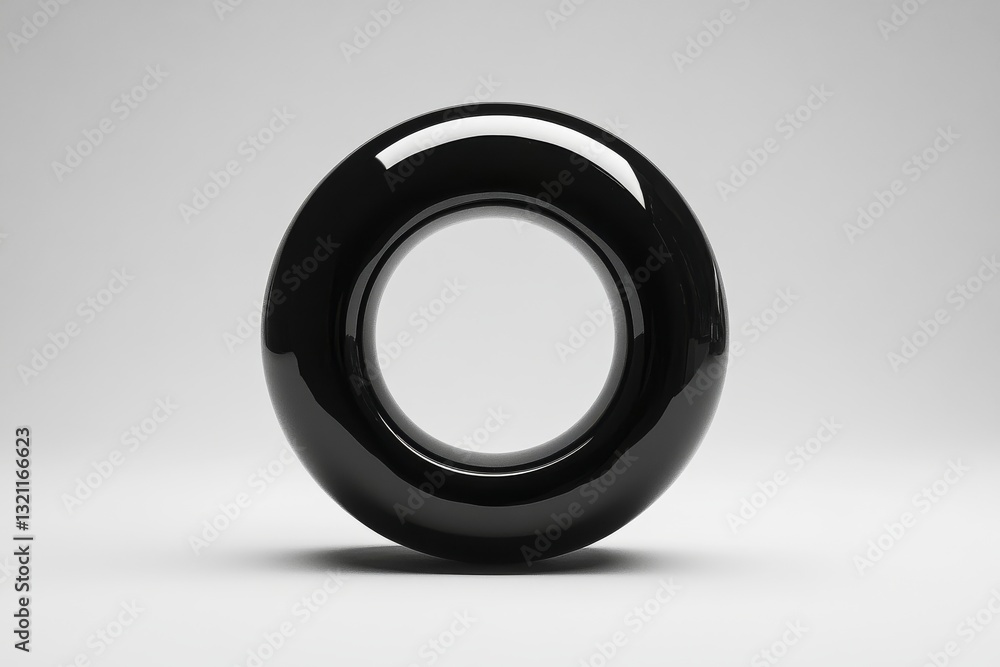 simple abstract black circle on a clean white background, generative AI simple abstract black circle on a clean white background, generative AI