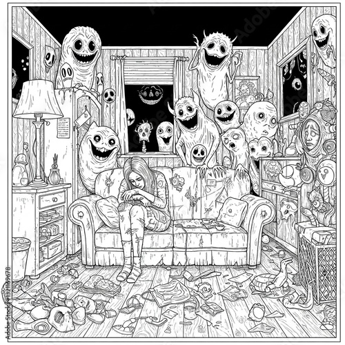The images may seem a bit unsettling at first, but that's okay. They reflect the sometimes-challenging nature of anxiety. But by coloring, you're not just filling in lines; you're bringing light to th