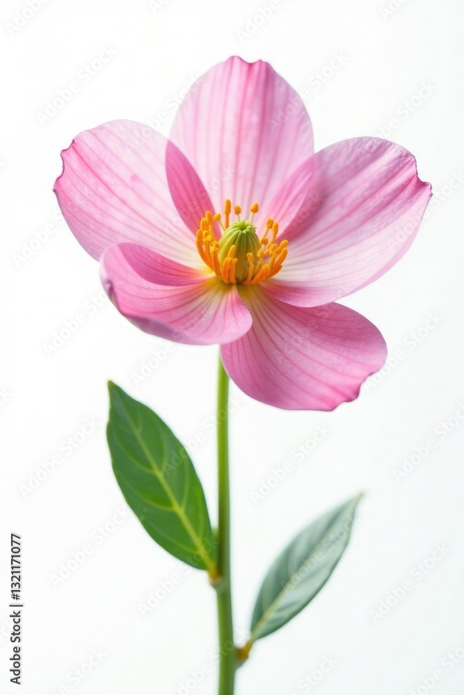 Delicate flower with intricate details on white background, isolated, petals, spring Delicate flower with intricate details on white background, isolated, petals, spring