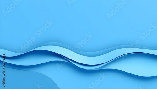 파란물결종이컷아웃배경