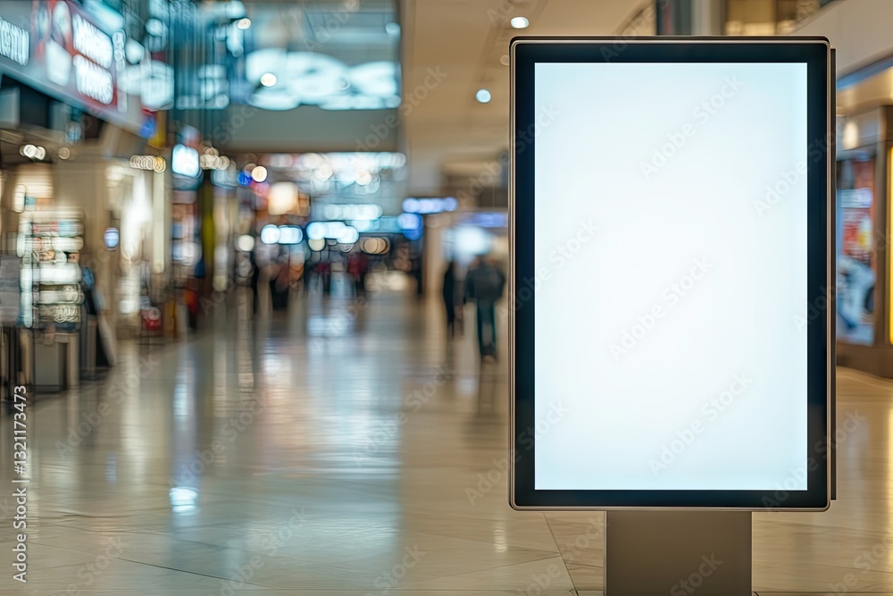Blank billboard in a busy mall Blank billboard in a busy mall