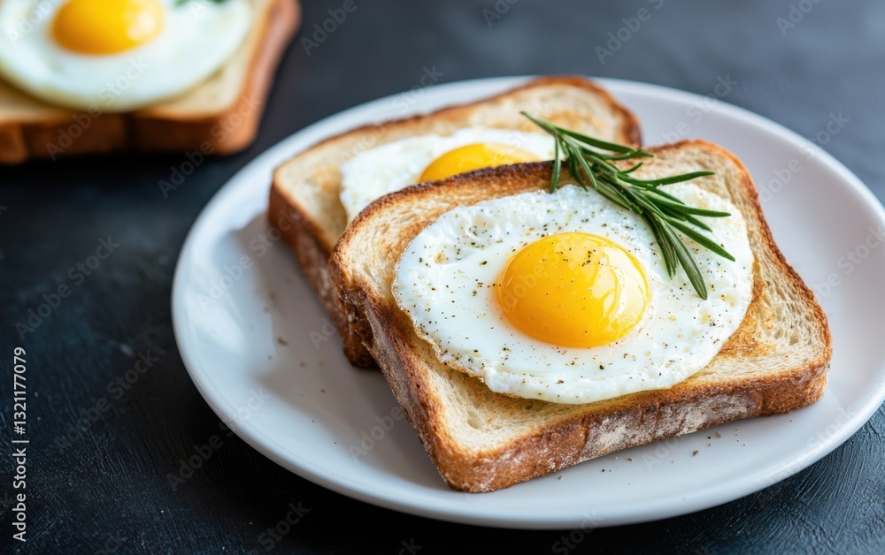 Delicious sunny-side up eggs on toast kitchen food photography cozy atmosphere close-up breakfast delight Delicious sunny-side up eggs on toast kitchen food photography cozy atmosphere close-up breakfast delight