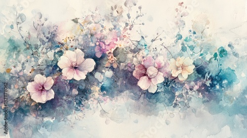 Delicate floral watercolor painting